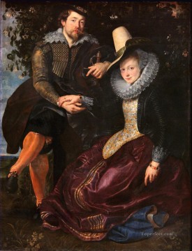 El artista y su primera esposa Isabella Brant en la enramada de madreselva Rubens barroco Pinturas al óleo